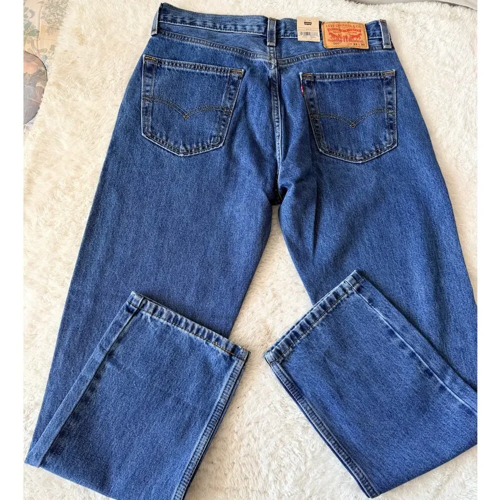 Levi’s 505 Regular Jeans Men’s 33x30 Medium Stonewash NWT Straight Leg